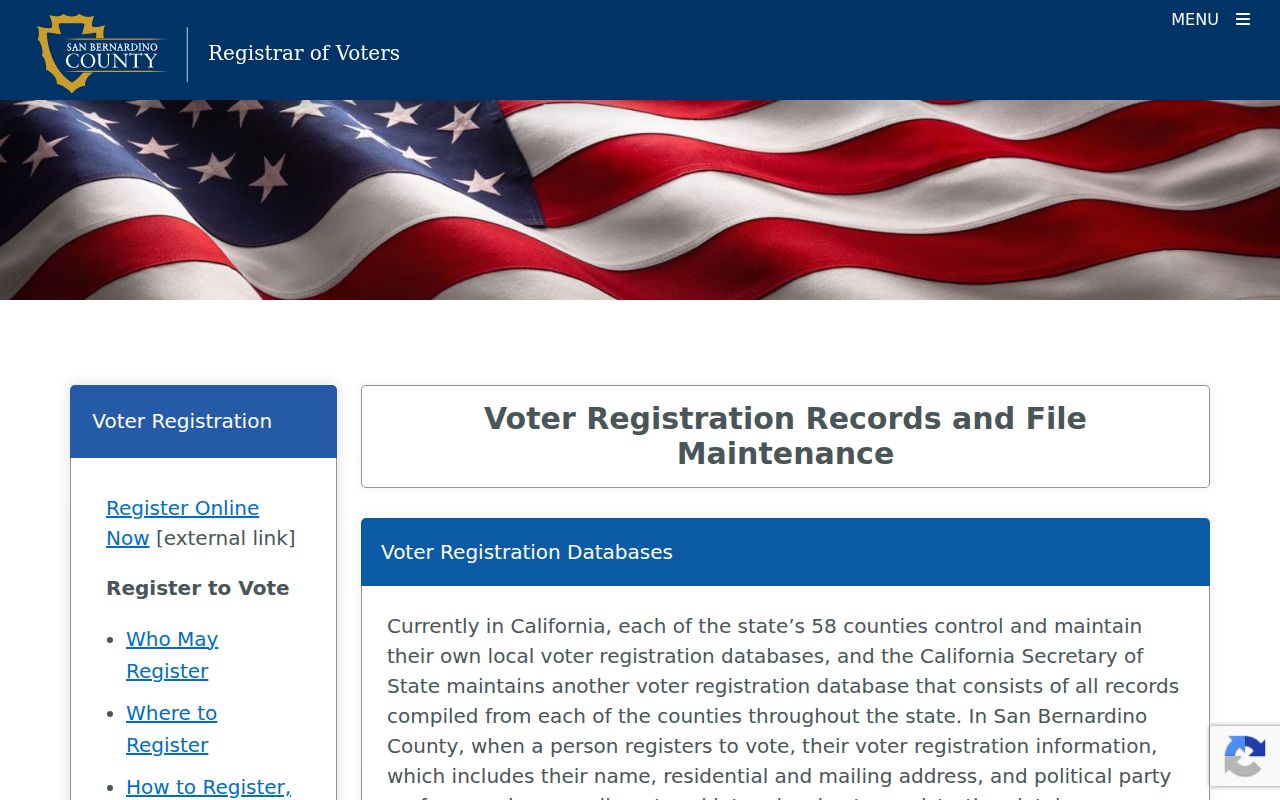 Victorville voter record status maintenance by San Bernardino County